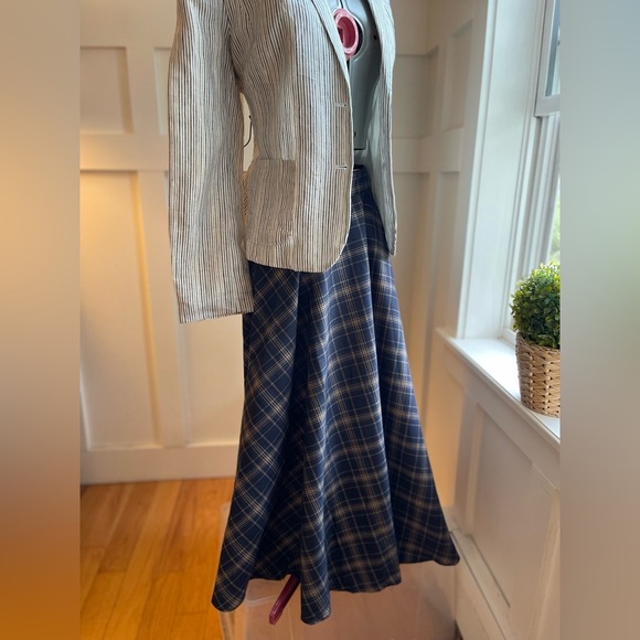 Anthropologie Linen Striped Blazer Size 12 - Picture 7 of 8